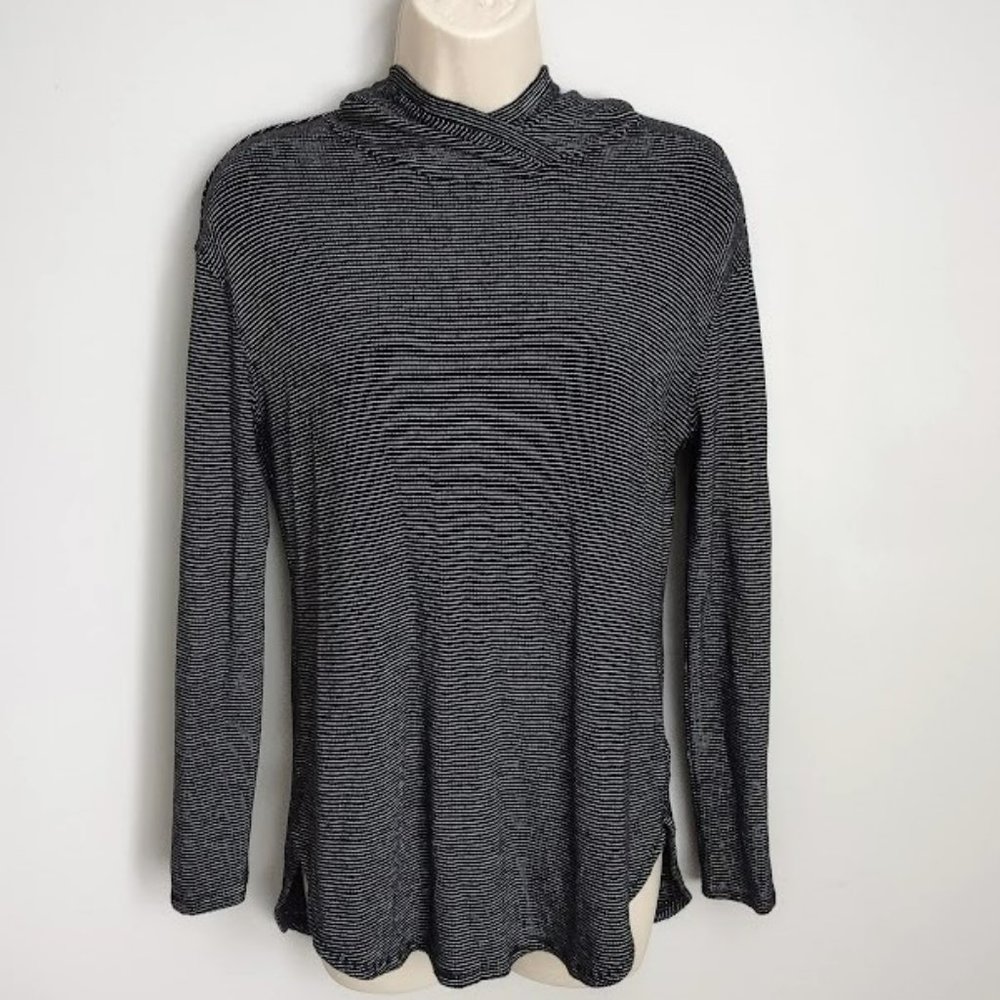 Daily Ritual Black Lightweight Long Sleeve Hooded Top Medium - Picture 2 of 8